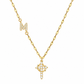 BUY ONE GET ONE FREE | Cross & Crown Initial Necklace Stainless Steel