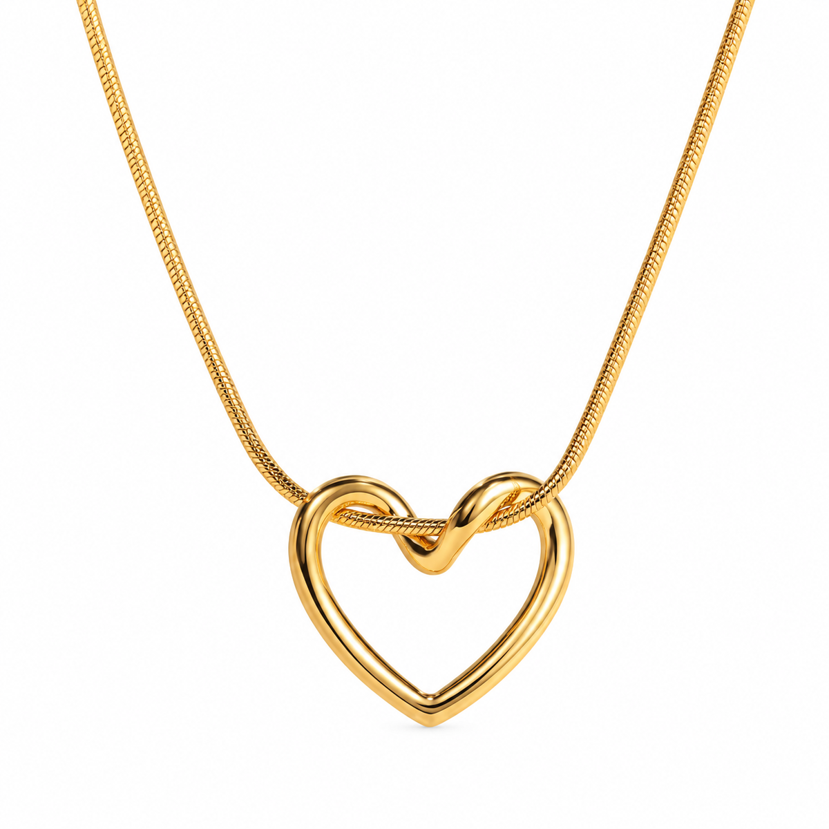 Korean Love Heart Necklace 18K Gold