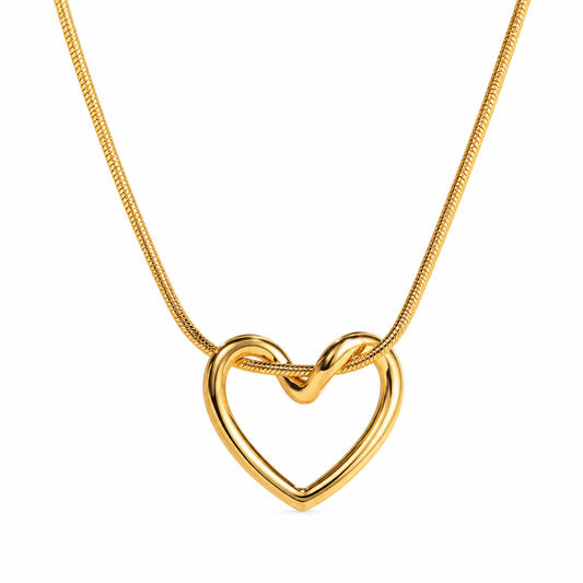 Korean Love Heart Necklace 18K Gold