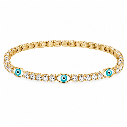 BUY THREE GET TWO FREE | Lucky Turkish Evil Eye Tennis Bracelet
