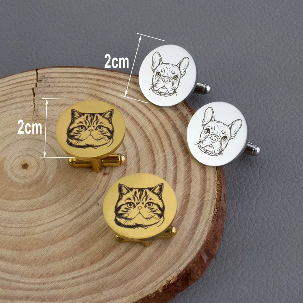 Pet Customized Cufflinks Stainless Steel Waterproof