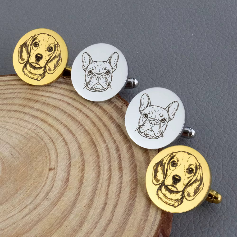 Pet Customized Cufflinks Stainless Steel Waterproof