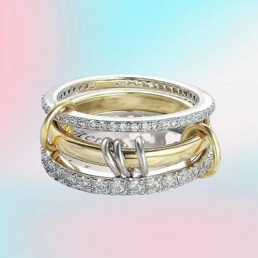 Interlocking Rings, Niche Design, Ins Style, Street Hip-Hop Party, Banquet Jewelry, Valentine's Day Gift For Your Partner