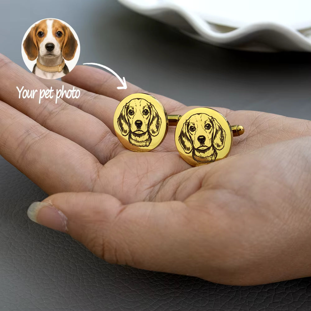 Pet Customized Cufflinks Stainless Steel Waterproof